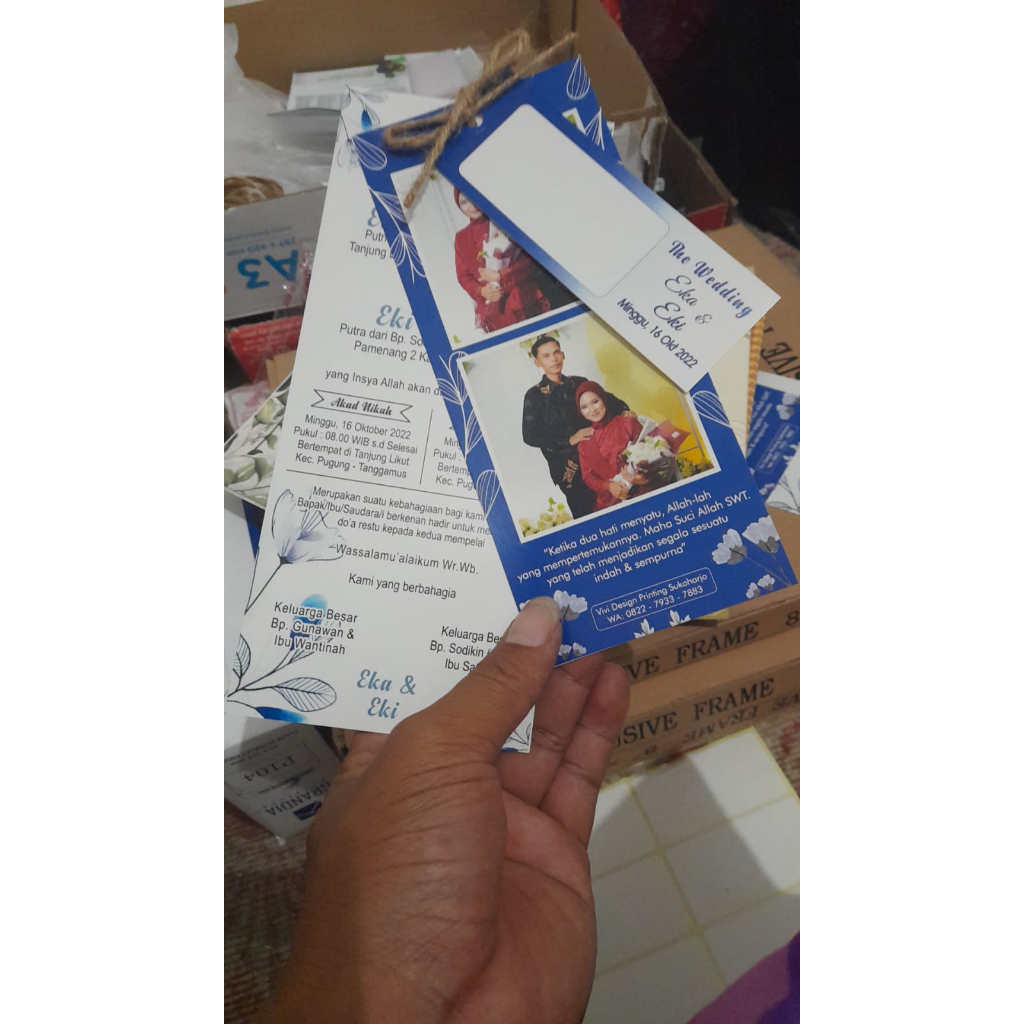 UNDANGAN PERNIKAHAN MURAH RUSTIC HANGTAG TALI RAMI