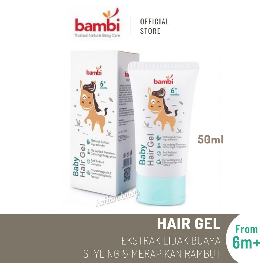 Bambi Baby Hair Gel 50ml | Styling / Gel Rambut Bayi dan Anak