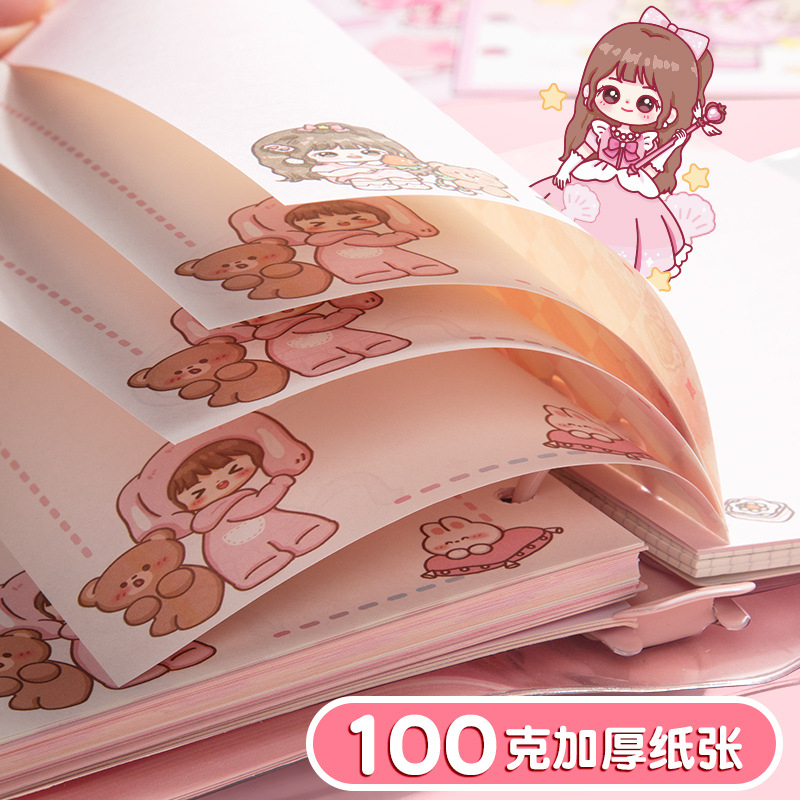 

RB Buku Binder A6 Aesthetic Buku Tulis Karakter Lucu Spiral Notebook Loose-Leaf Cute Korea Buku