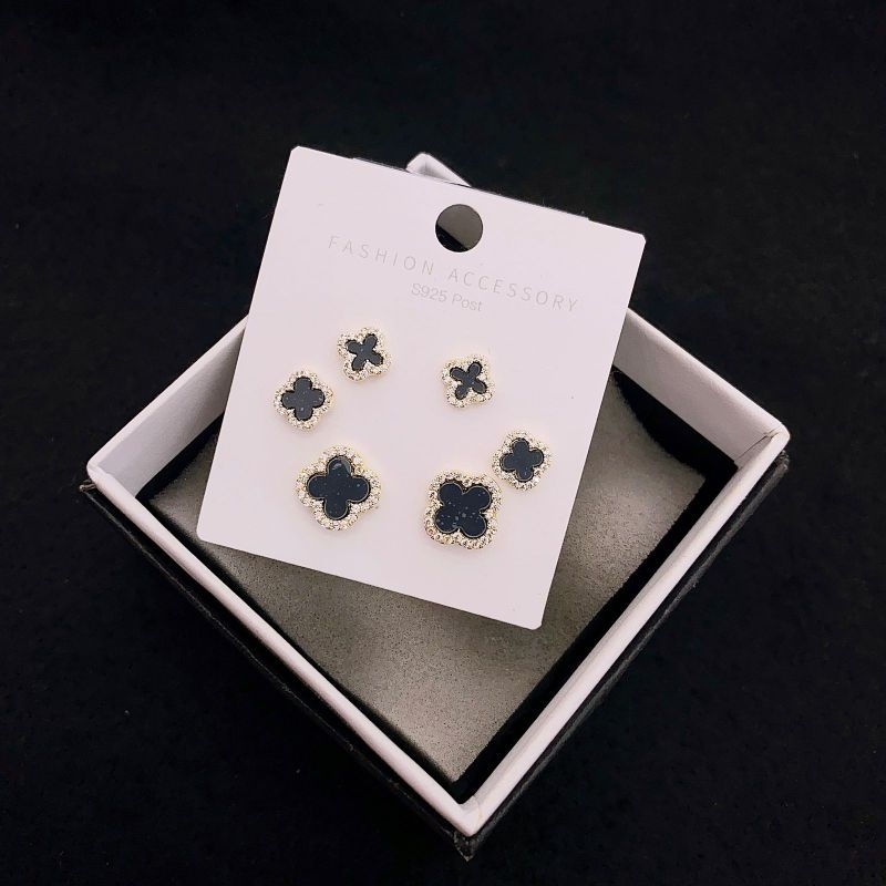 Anting Silver925 Perak isi 3set mata tanam kilau mirip emas asli Premium Quality Anti Karat anti alergi S409