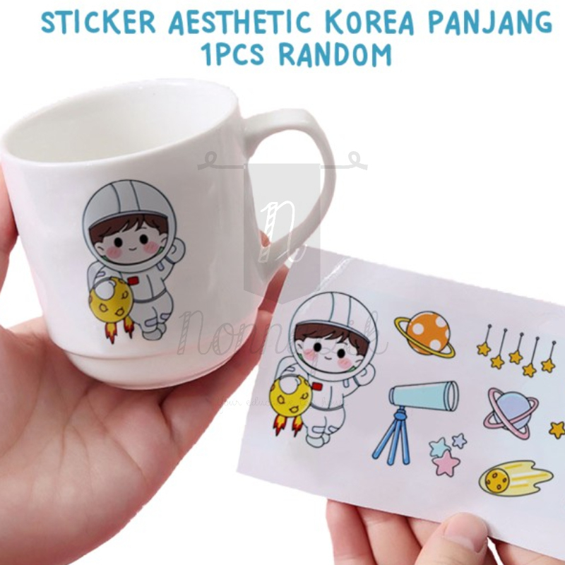 Stiker Aesthetic Panjang Karakter 2D 1 Pcs Sticker Korea Motif