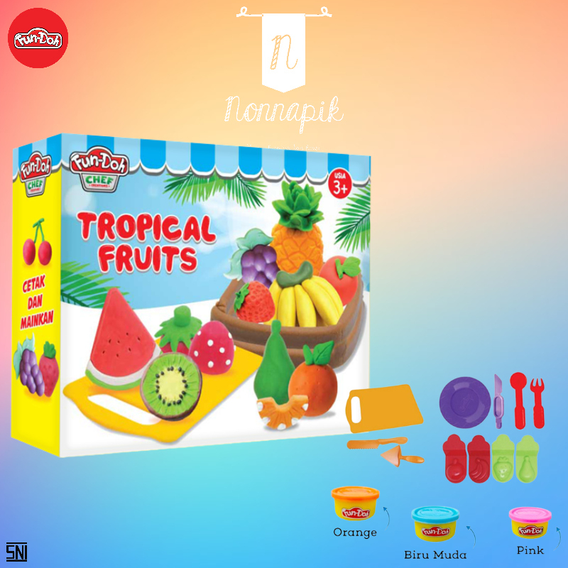 Lilin Mainan Fun Doh Chef Tropical Fruits ( include Talenan + Pisau )