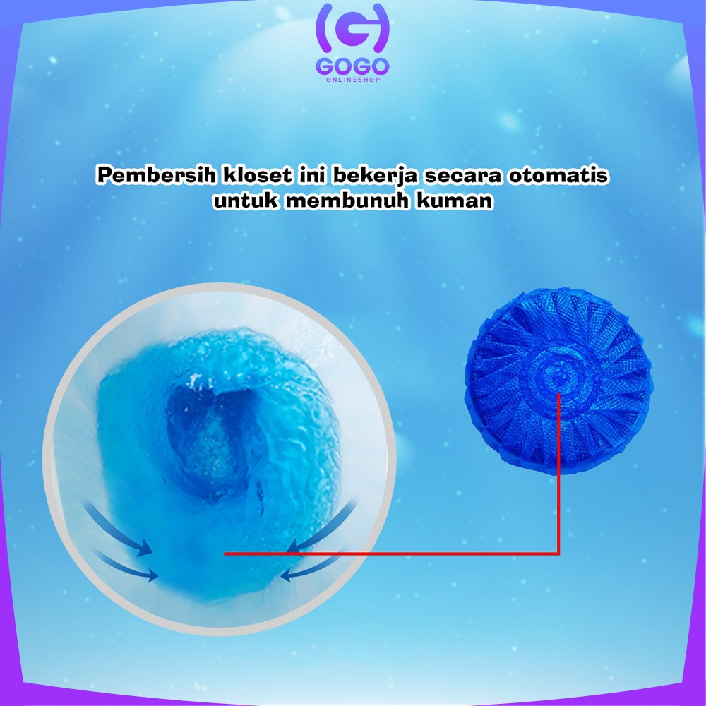 GOGO-C856 Tablet Biru Pembersih Toilet Penyegar Pewangi WC Penghilang Bau Anti Bau Toilet / Pembersih Kloset Toilet Cleaner Anti Kuman