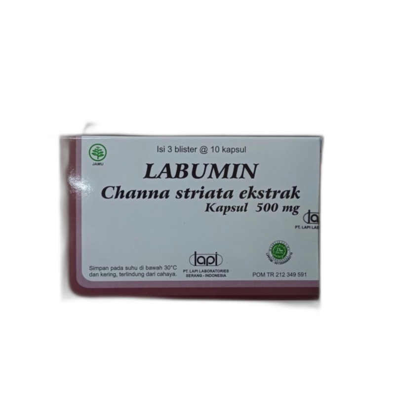 Labumin strip 10 tablet ( ekstrak channa striata mempercepat penyembuhan luka )