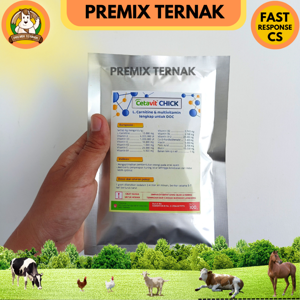 CETAVIT CHICK 100 gr - Multivitamin Lengkap Untuk DOC - Like Vita Chicks