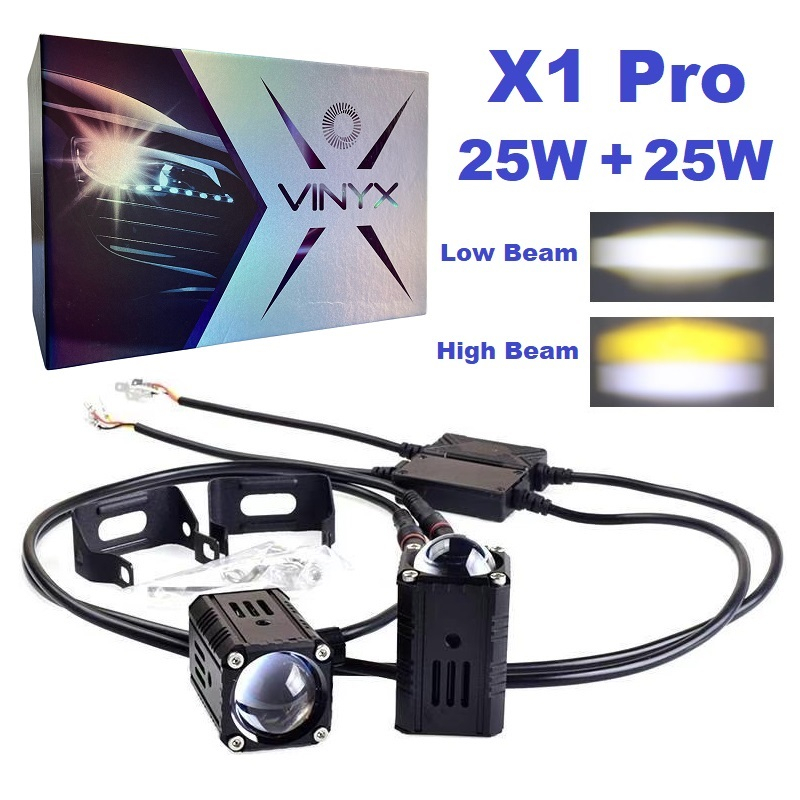 Lampu Sorot Tembak Laser Gun LED VINYX X1 Pro Motor Mobil 25Watt Mini Lasergun D2 25W 25 Watt
