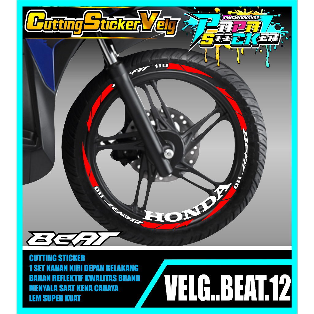STIKER  VELG BEAT CUTTING STICKER VELG BEAT CUTTING VARIASI 12