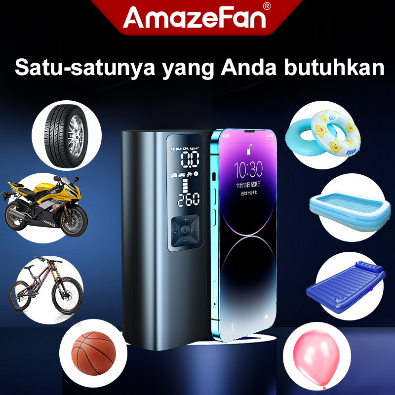 AmazeFan Memperbaiki Hidup-8000mAh Pompa kompresor mini pompa ban electric motor dan sepeda kasur angin pompa pompa motor pompa balon pompa ban mobil portable pompa kolam renang anak