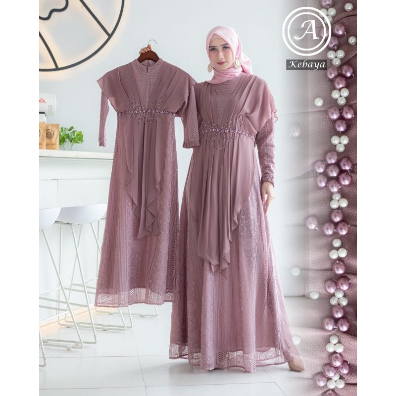 Gamis Aira Couple Brokat Malika Non Gliter Payet Mutiara Terbaru| Gamis Kondangan| Gamis Tile| Gamis Pesta| Gamis Brokat Malika| Gamis Couple| Gamis Ibu Dan Anak| Gamis Lamaran| Gamis Seragaman Keluarga| Gamis Cantik|