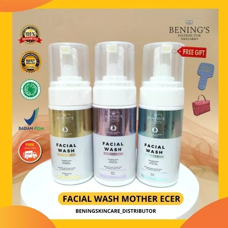 FREE GIFT ❤️ECER FC WASH/SABUN CUCI MUKA/FACIAL WASH MOTHER EDITION BENINGS SKINCARE ACNE/BRIGHTENIN