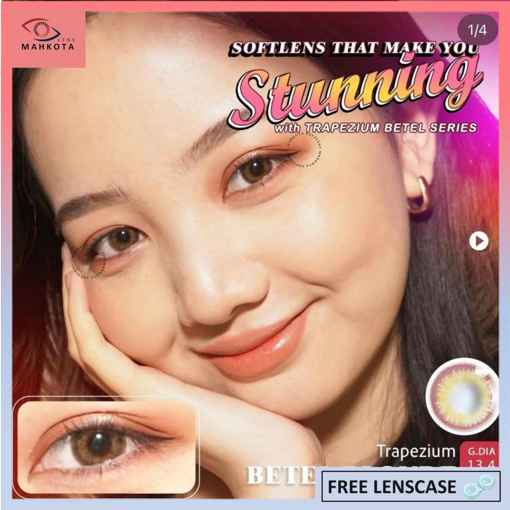 SOFTLENS TRAPEZIUM BETEL NORMAL &amp; MINUS (-0.50 SD -3.00) BY CTK DIA 14.5MM / FREE LENSCASE / Softlen Soflen Soflens