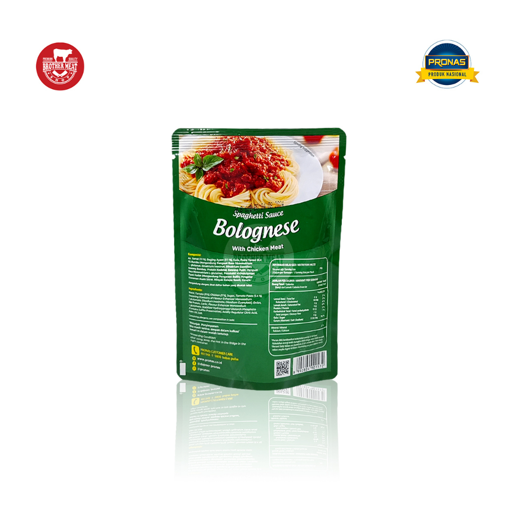 PRONAS Bolognese Chicken Sauce 175gr, Saus dengan Daging Ayam Halal