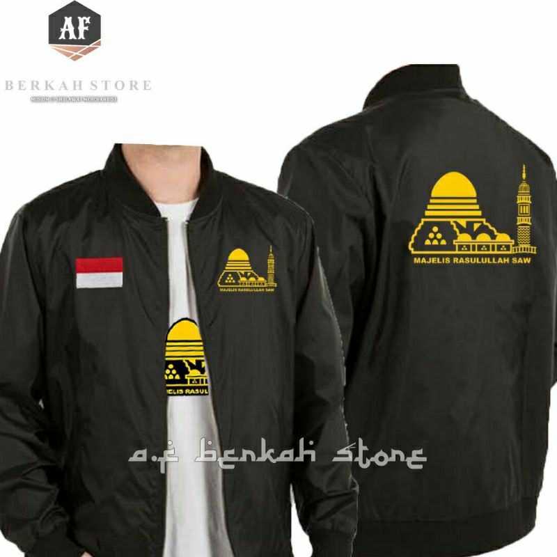 Jaket Bomber Majelis Rasulullah SAW Habib Munzir Al Musawa | Bahan Polyester Import Taslan