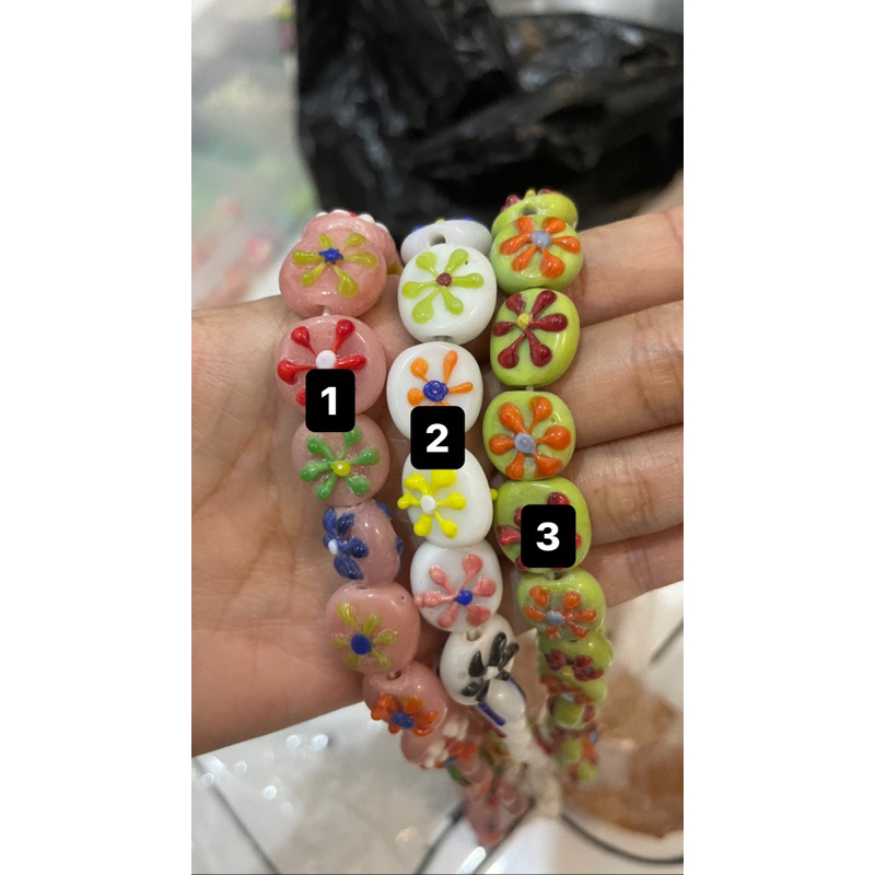 bracelet beads flowers01