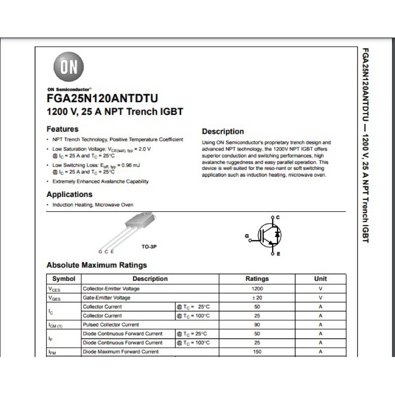 IGBT FGA25N120 25A 1200v