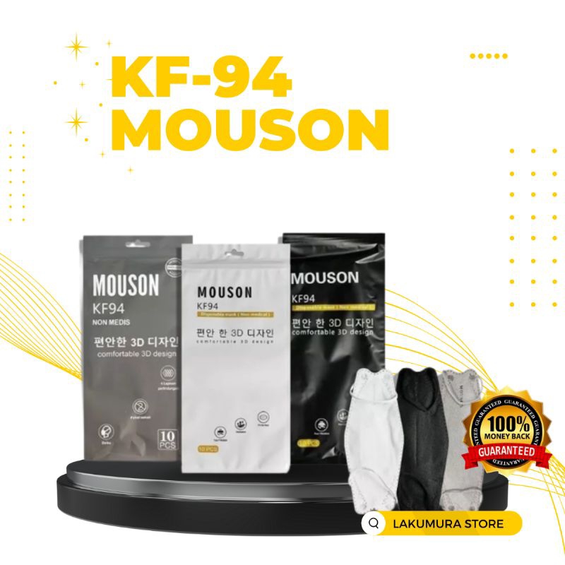 MASKER KF94 MOUSON 4 PLY PREMIUM DISPOSABLE FACE MASK ISI 10 PCS