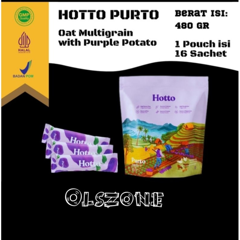 

1 pouch isi 16 pcs HOTTO PURTO Multigrain with Purple Potato minuman kesehatan diet gerd