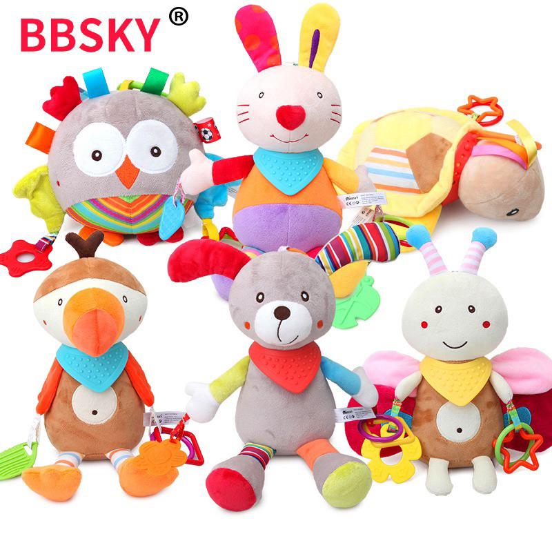 BBSKY Plush Toys | teether rattle bayi | mainan edukasi stroller bayi