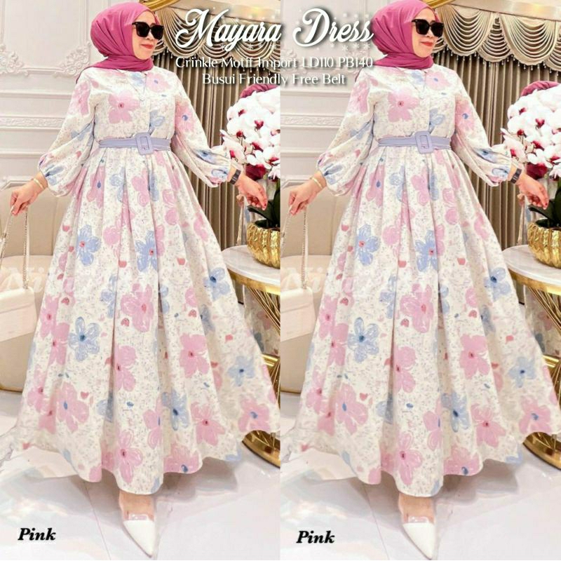 MAYARA DRESS MAXY DRESS FREE BELT / IR FASHION / TERMURAH / TERLARIS / COD BAYAR DITEMPAT / FLASH SA
