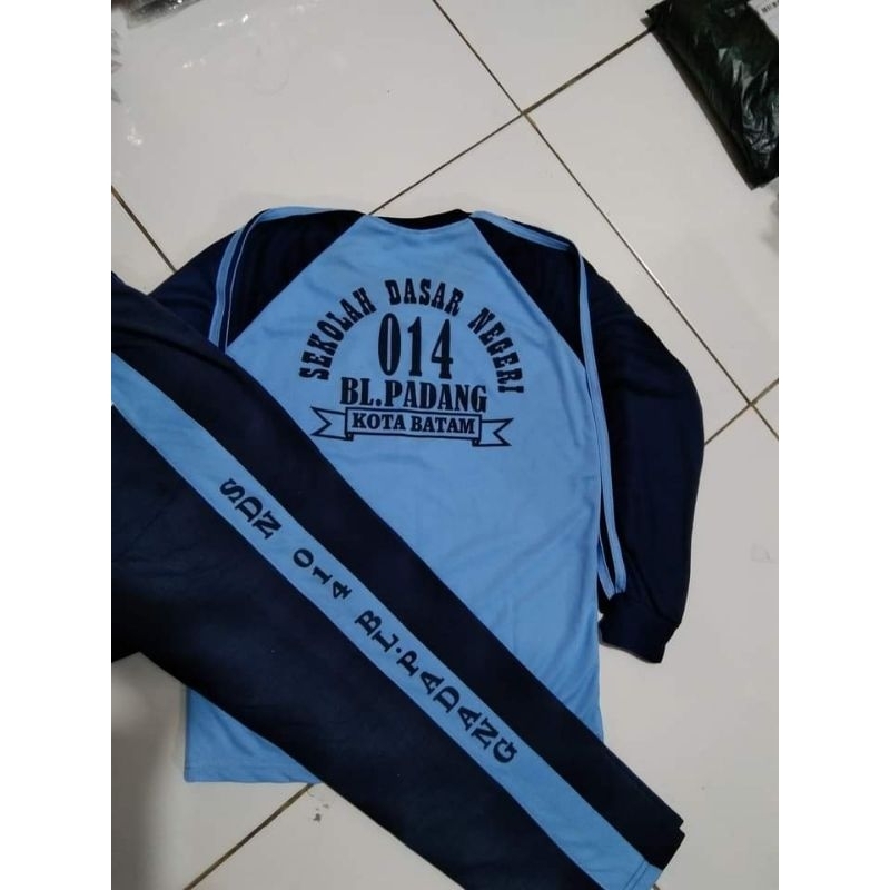 (Request sablon)stelan Seragam baju olahraga Anak sekolah SD tangan panjang (SABLON) Warna pilih sesuai di entalse toko minimal 15 ste