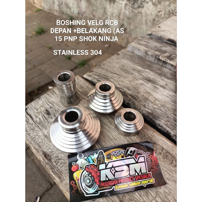 BOSHING GEARBOX VELG RCB STAINLESS 304 PNP SHOK DEPAN NINJA RR R RR SS (DEPAN +BELAKANG)