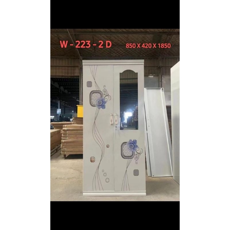 Lemari Pakaian Besi Plat 2 Pintu Ukr  85x42x185Cm