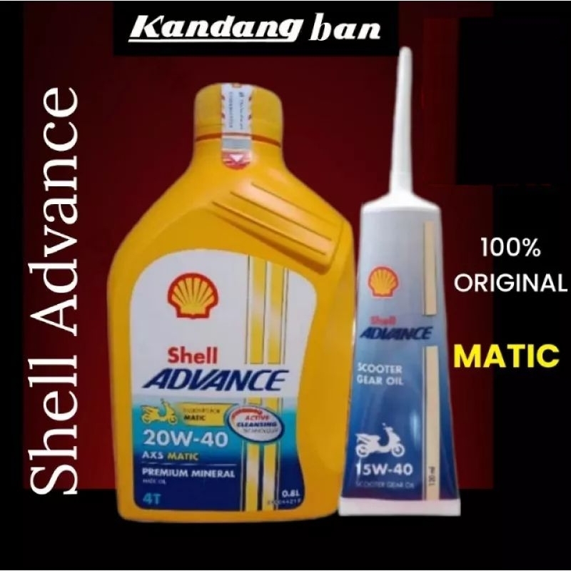 PAKET OLI SHELL ADVANCE MATIC AX5 20W-40 0.8L + OLI GEAR SHELL 120 ML 100% ORIGINAL FOR ALL MATIC