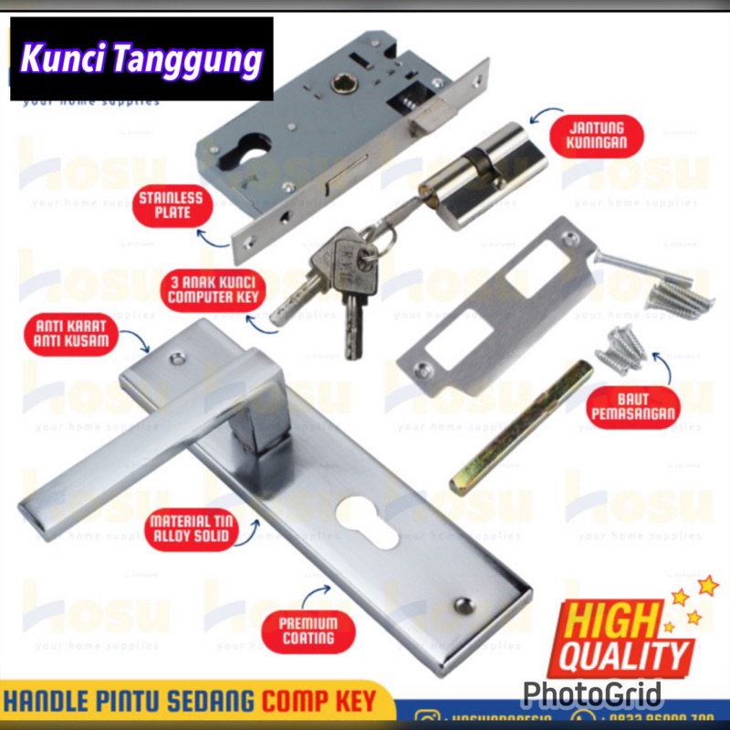 Promo Kunci Pintu Sedang 20 cm Minimalis KUNCI PINTU UKURAN TANGGUNG 20 CM SUS 304 kunci pintu model minimalis kunci pintu UK medium komplit kunci pintu kayu kunci pintu tralis besi