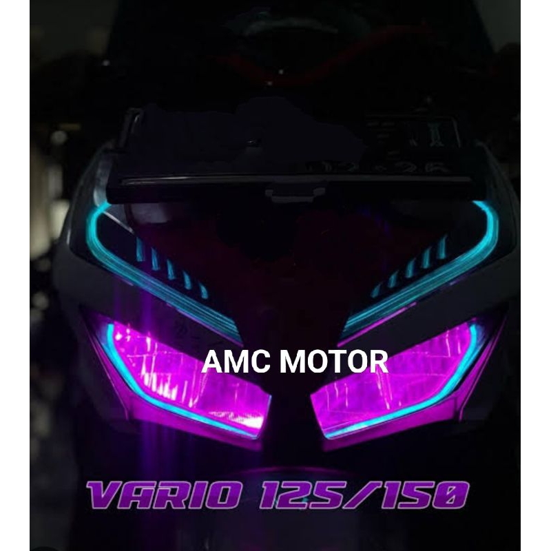 paket lampu alis led motor vario 125 150 160 free demon eye