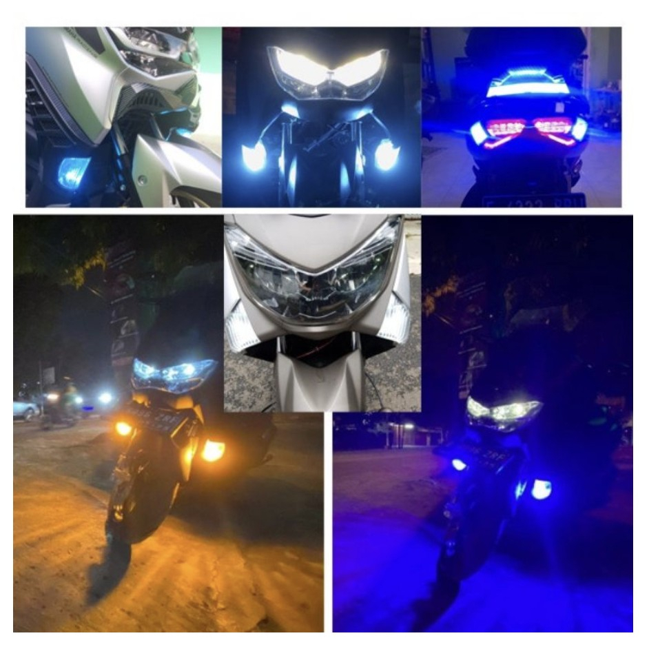 Lampu LED T10 2 mode 2 warna 2in1 3014 54titik led - Bisa Sein dan Senja MOTOR (SENJA + SEIN) SUPER TERANG - (sein aerox nmax vario dll) SEPASANG !!