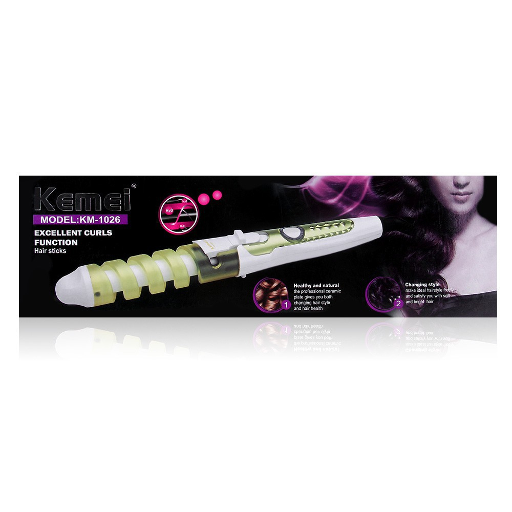 KEMEI 1026 Curler Conical Curling Iron Single Tube Hair Waver Curly Hair Styling Tools KM-1026