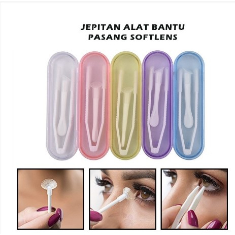 Alat Pasang Softlens Lengkap SET Jepitan Capitan Pemasang Softlens Silikon