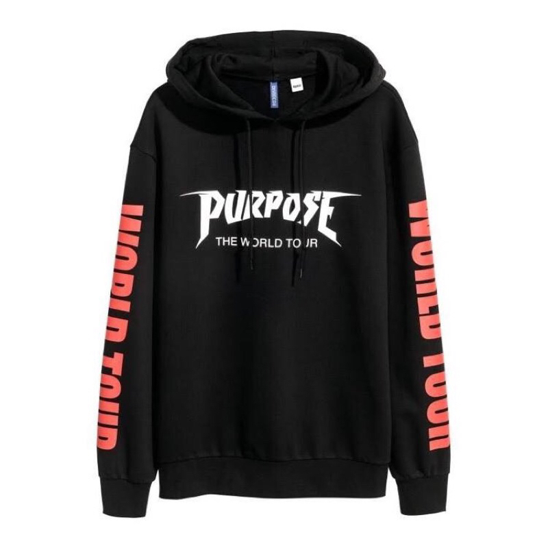 COD 7.7 Hoodie HnM Purpose World Tour Justin Bieber Black Sweater Pria Wanita Free Paperbag