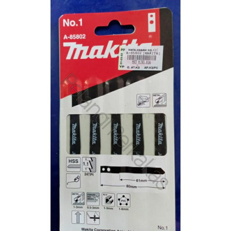 Mata Jigsaw MAKITA No 1 ORIGINAL/Mata Gergaji No 1/Jigsaw Blade MAKITA