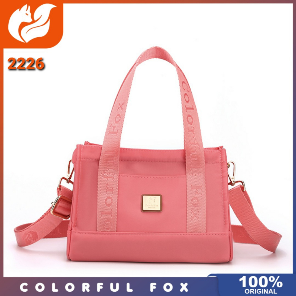 Colorful fox ori - Tas selempang Colorful Fox 2226 tas wanita nilon anti air tas selempang remaja