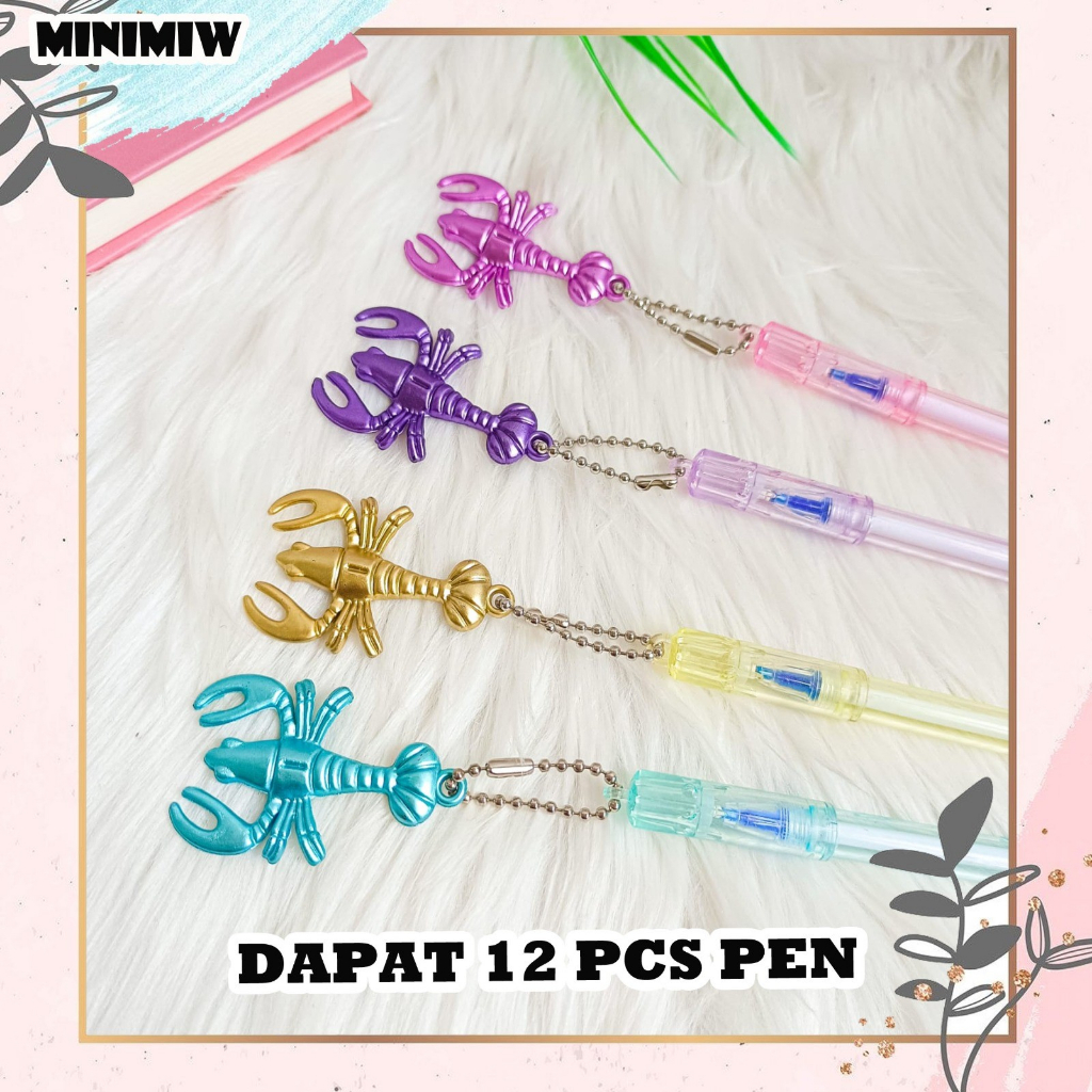 

SELUSIN PULPEN GANTUNGAN UDANG LOBSTER ISI 12 PCS IKAN BOLPEN ALAT TULIS BOLPOIN UNIK IMUT MURAH PEN GEL KARAKTER PENA UNIK LUCU MURAH
