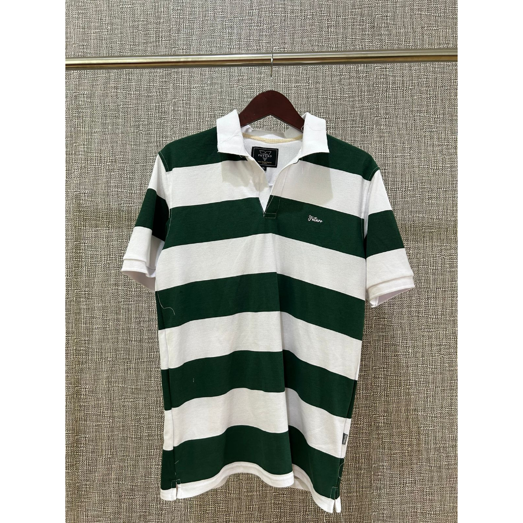 KAOS KERAH LENGAN PENDEK POLO SHIRT SALUR PREMIUM PRIA HIJAU