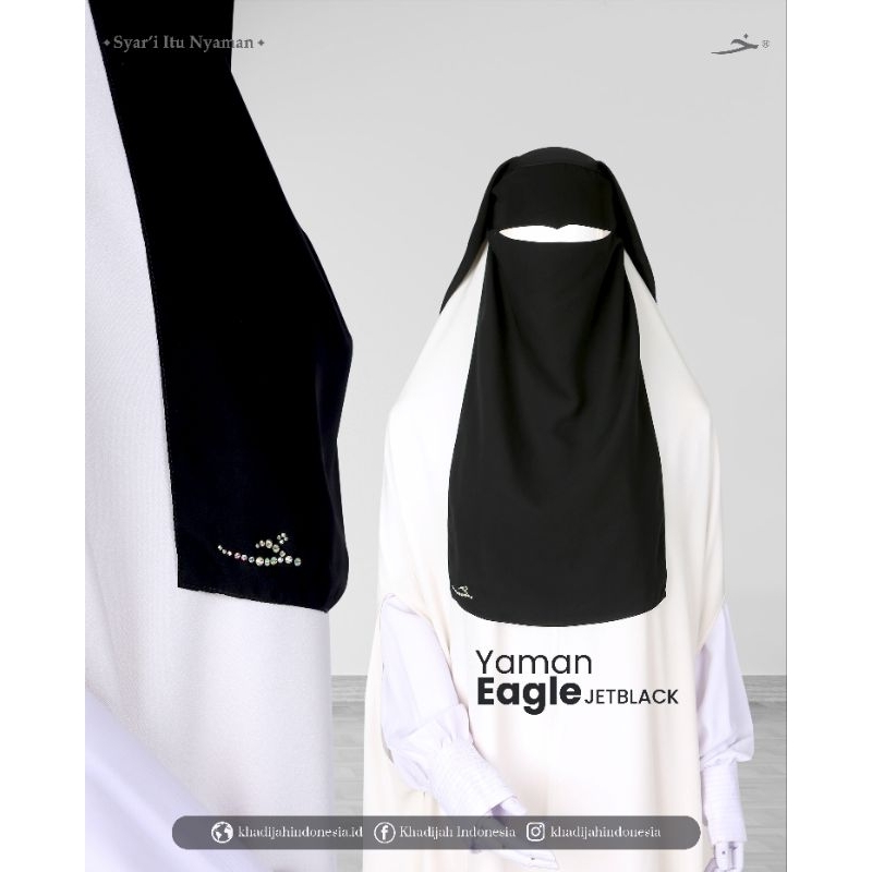 Niqab YAMAN Eagle Black - Purdah Yaman - Khadijah Indonesia #ayranashwa #KhadijahIndonesia