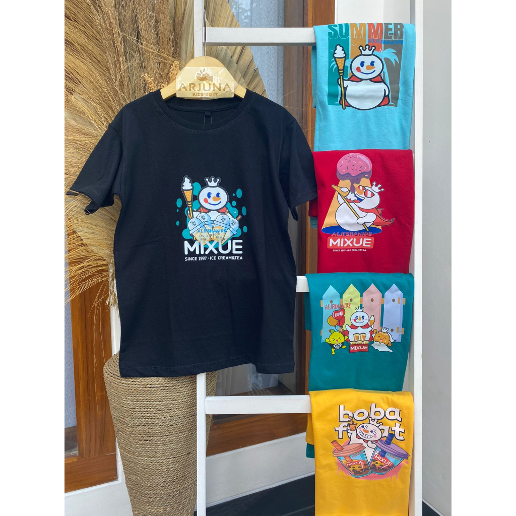 ARJUNA Anak MIXUE / Kaos anak premium Mixue / Kaos MIXUE / Kaos Distro Anak Usia 2-7 Tahun