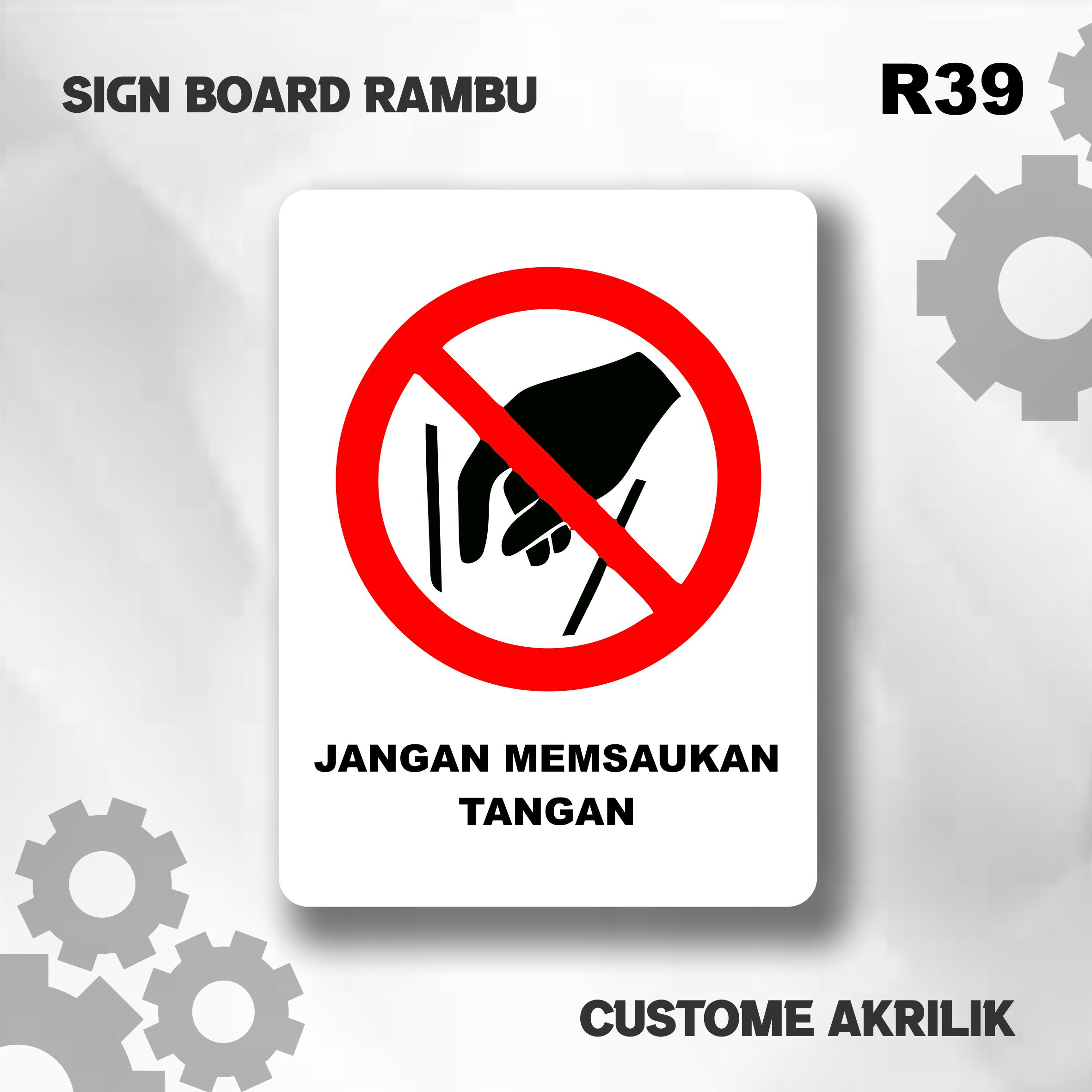 PAPAN PENUNJUK SIGN BOARD AKRILIK CUSTOM | HATI HATI BADAN TERJEPIT