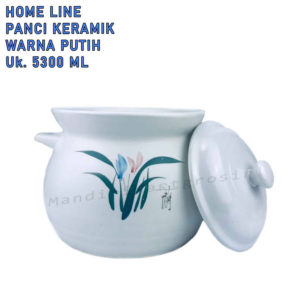 Panci keramik * Home Line * Warna putih * 2750 ml