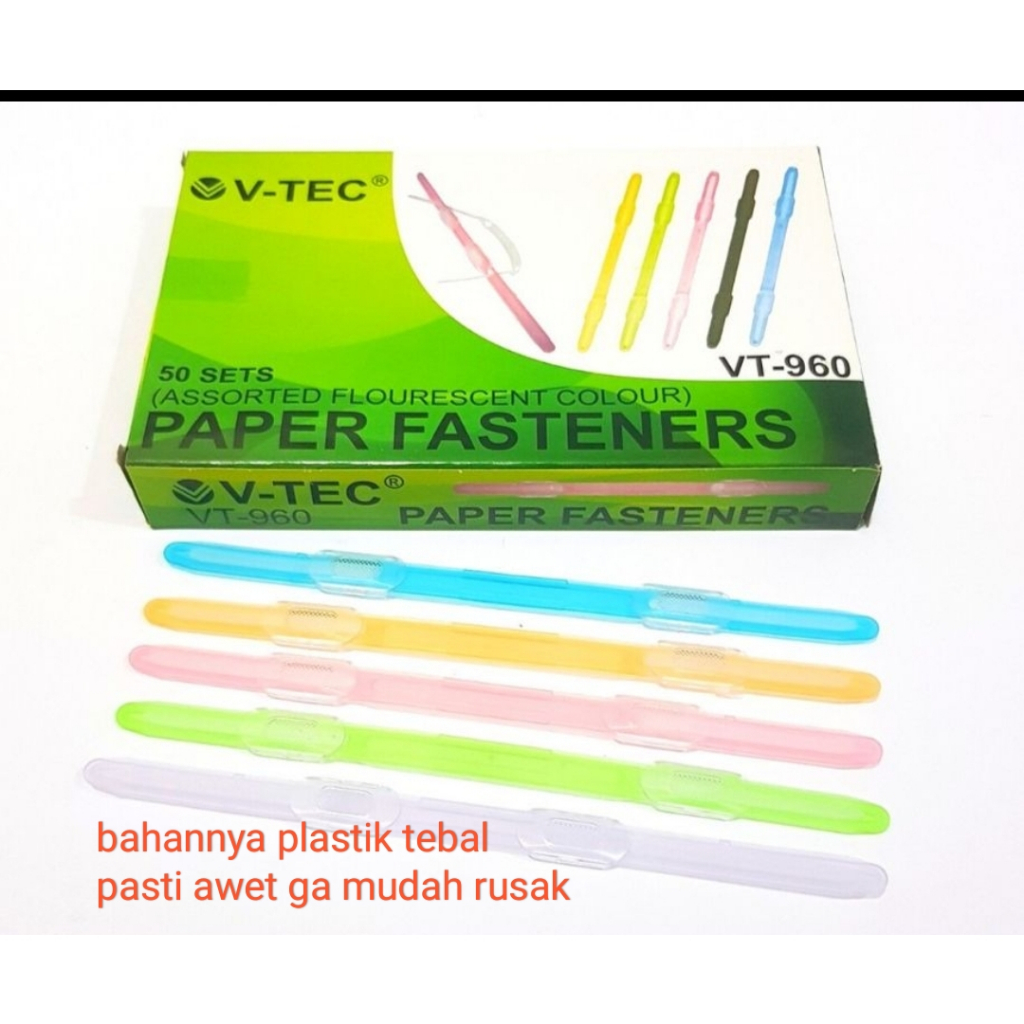 

acco paper fastener vtec vt 960 satuan plastik tebal transparan