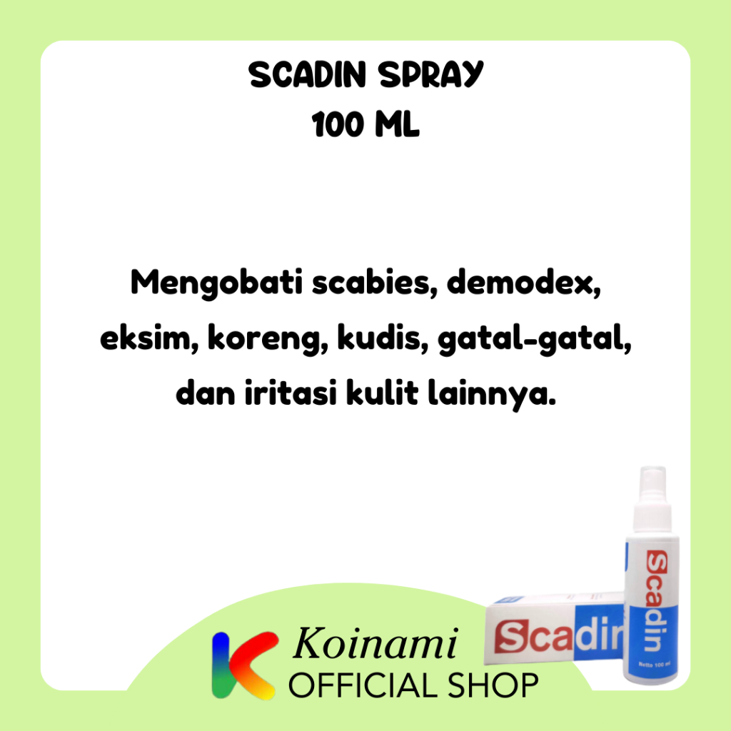 SCADIN SPRAY 100 ml SCABIES, DEMODEX, EKSIM, KUDIS, KORENG UNTUK KUCING ANJING HEWAN LAINNYA