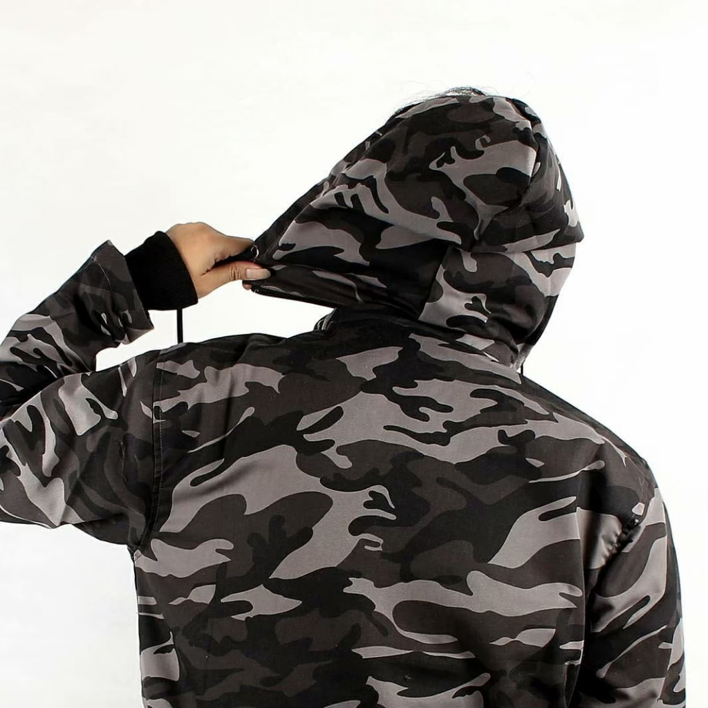 JAKET PARKA CAMO ARMY ABU SIZE L XL XXL XXXL - JAKET CAMO ARMY - JAKET GUNUNG KANVAS - JAKET KANVAS TEBAL- JAKET TENTARA