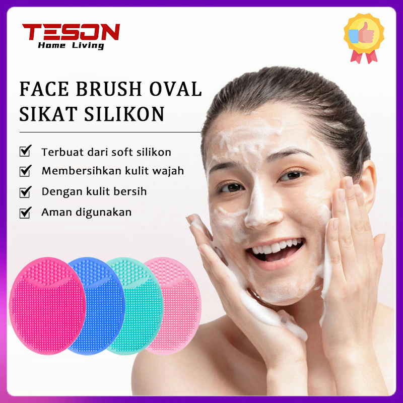 Sikat Pembersih Wajah Silikon Bulat / Facial Cleansing Pad Brush