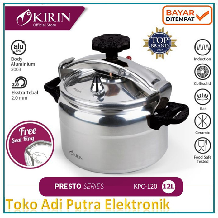 KIRIN PANCI PRESTO PRESSURE COOKER 12 LITER 8 LITER | KPC-120-080 ORI