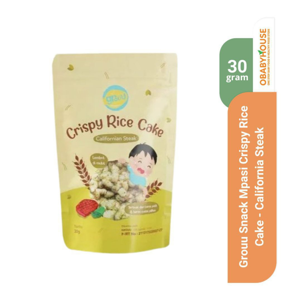 Grouu Snack Mpasi Crispy Rice Cake - California Steak 30 gr