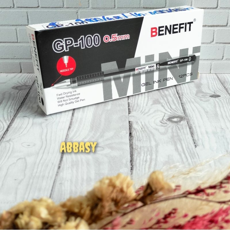 

pulpen Benefit GP-100 Tinta hitam 0,5mm ( isi 12 pcs )