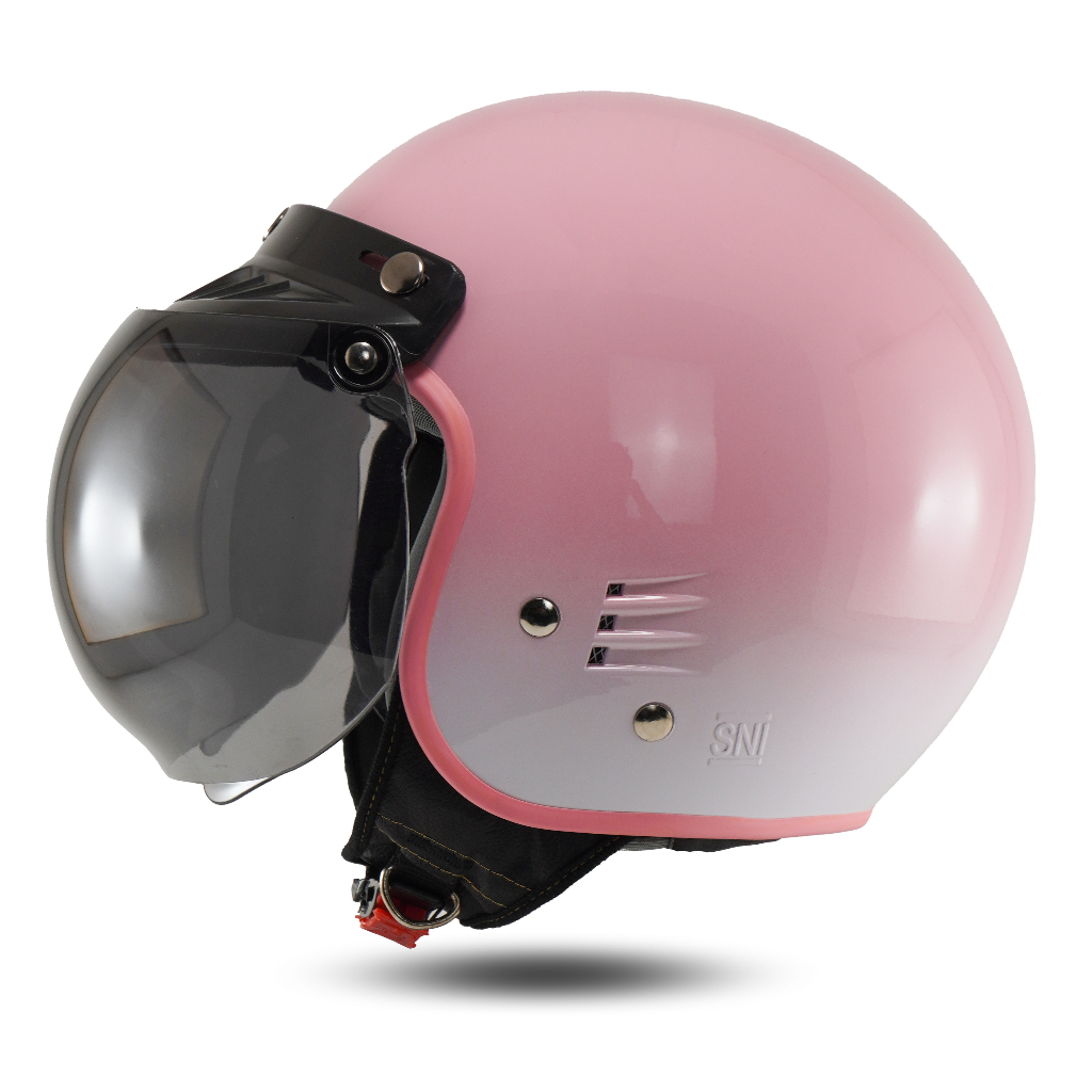 	 Helm Retro Bogo dua Warna Dewasa Pria Wanita SNI	