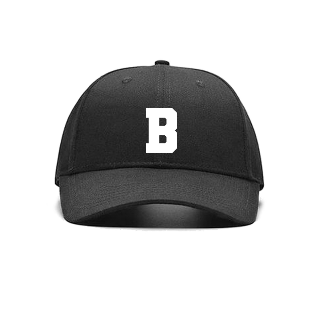 Topi Baseballcap Abjad Huruf Teks Alphabet A B C D E F G H I J K L M N O P Q R S T U V W X Y Z Hitam